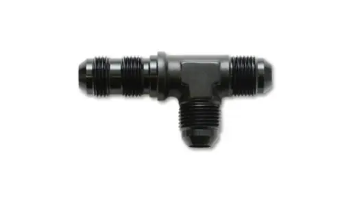 Vibrant -10AN Bulkhead Adapter Tee on Run Fittings - Anodized Black Only