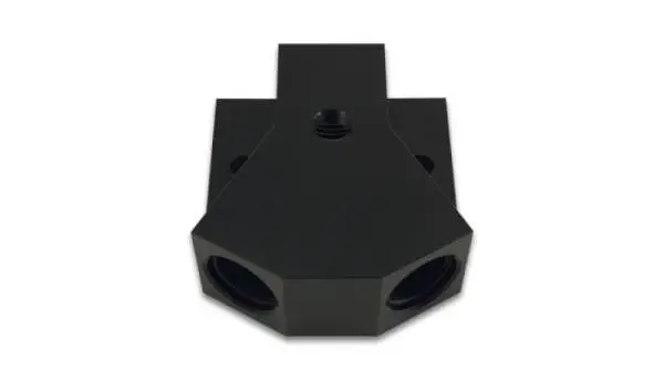 Vibrant Billet Aluminum Y-Block Fitting with 1/8in NPT Port -8AN x Dual -8AN ORB