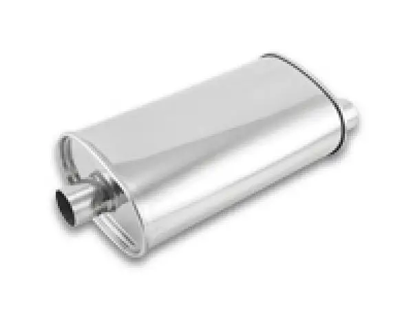 Vibrant StreetPower Oval Muffler - 2in Inlet/Dual Outlet (Center In - Offset Out) thumbnail 3