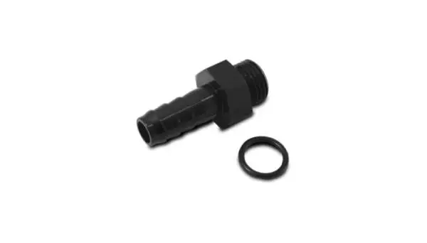 Vibrant Aluminum Male -6AN ORB to 1/8in Barb w/O-Ring - Anodized Black image 2