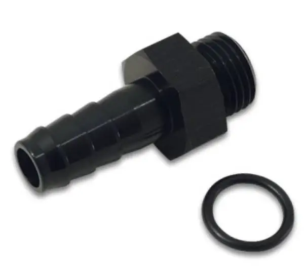 Vibrant Aluminum Male -6AN ORB to 1/8in Barb w/O-Ring - Anodized Black image 3