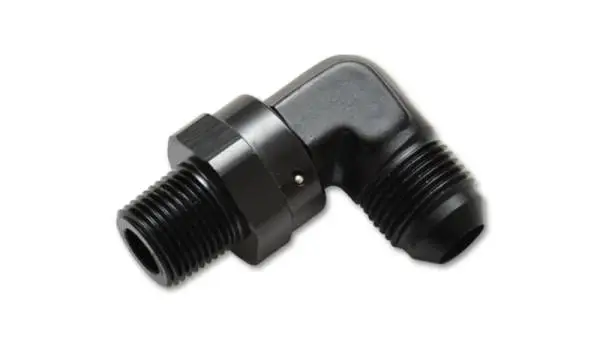 Vibrant -4AN to 1/4in NPT Male Swivel 90 Degree Adapter Fitting image 2