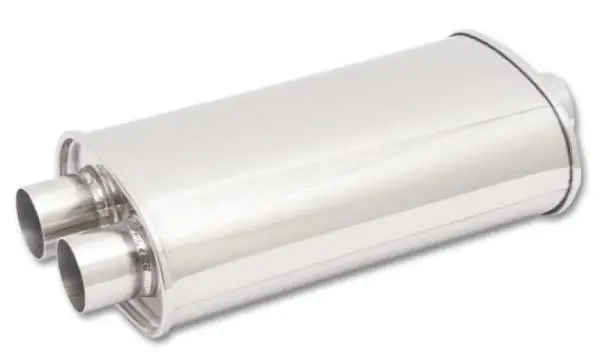 Vibrant StreetPower Oval Muffler 5in x 9in x 15in - 3in inlet/Dual Outlet (Center In - Dual Out) thumbnail 3