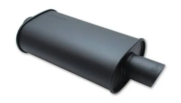 Vibrant StreetPower FLAT BLACK Oval Muffler with Single 3in Outlet - 3in inlet I.D. thumbnail 2