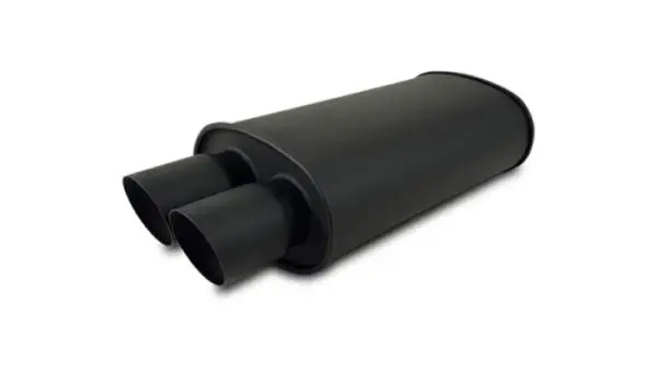 Vibrant StreetPower FLAT BLACK Oval Muffler with Dual 3in Outlets - 2.5in inlet I.D. thumbnail 3