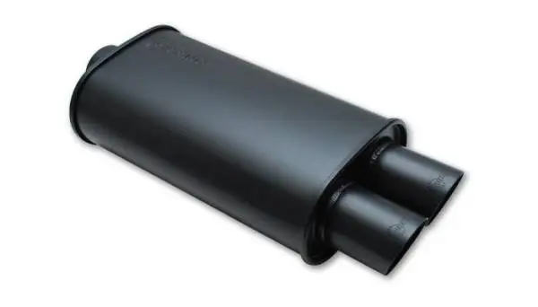 Vibrant StreetPower FLAT BLACK Oval Muffler with Dual 3in Outlets - 2.5in inlet I.D. thumbnail 4