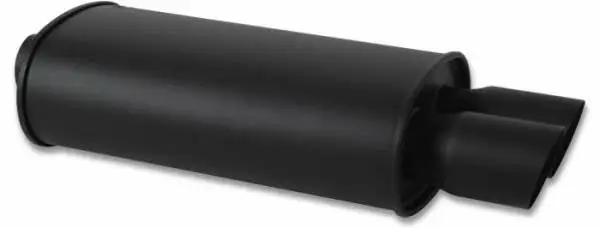 Vibrant StreetPower FLAT BLACK Oval Muffler with Dual 3in Outlets - 2.5in inlet I.D. thumbnail 5
