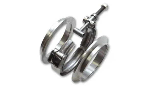 Vibrant AL V-B Flange Assembly for 2in OD Tubing incl 2 AL V-b flanges 1 SS V-B Clamp 1 Viton O-Ring thumbnail 2