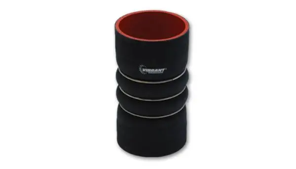 Vibrant 4 Ply Aramid Reinf Silicone Hump Hose conn 3in ID x 6in long 3 reinforcement ring MATTE BLK thumbnail 2