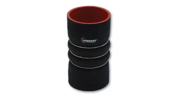 Vibrant 4 Ply Aramid Reinf Silicone Hump Hose conn 4in ID x 6in long 3 reinforcement ring MATTE BLK thumbnail 4