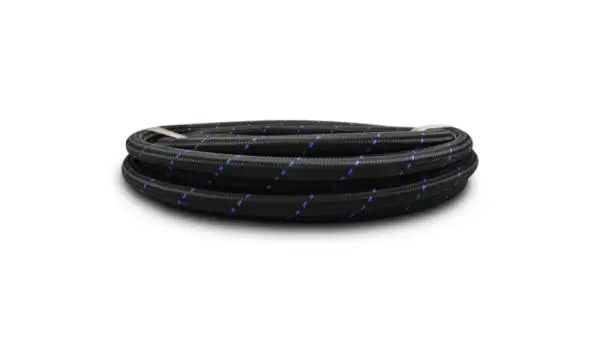 Vibrant -4 AN Two-Tone Black/Blue Nylon Braided Flex Hose (10 foot roll) thumbnail 2