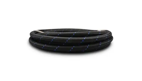 Vibrant -8 AN Two-Tone Black/Blue Nylon Braided Flex Hose (10 foot roll) thumbnail 3