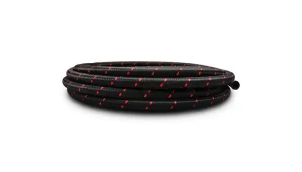 Vibrant -8 AN Two-Tone Black/Red Nylon Braided Flex Hose (10 foot roll) thumbnail 2