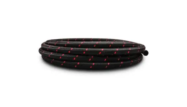 Vibrant -6 AN Two-Tone Black/Red Nylon Braided Flex Hose E85 Friendly (20ft Roll) thumbnail 3