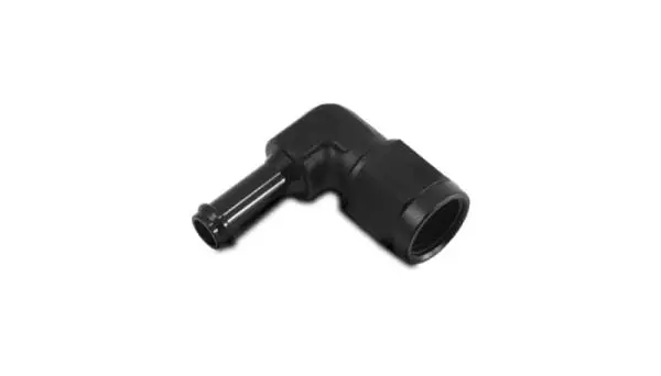 Vibrant -8AN to 1/2in Hose Barb 90 Degree Adapter - Anodized Black image 2