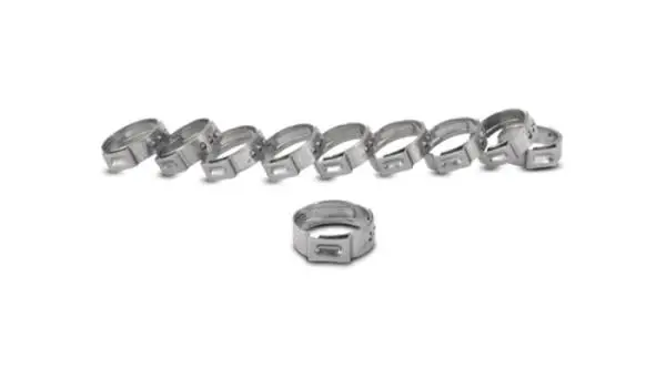 Vibrant One Ear Stepless Pinch Clamps 11.3-13.8mm clamping range (Pack of 10) SS 7mm band width image 3