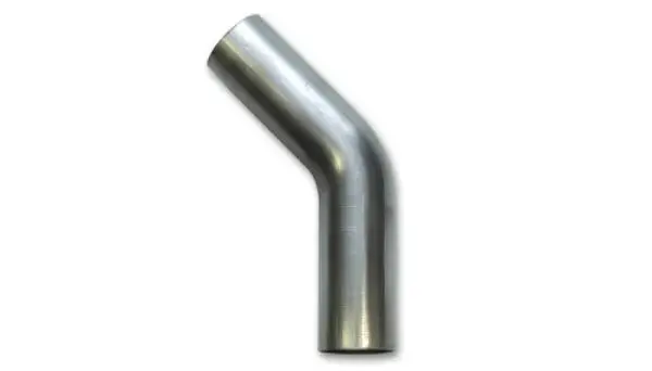 Vibrant 2.375in OD T304 SS 45 Deg Mandrel Bend 6in Leg Length