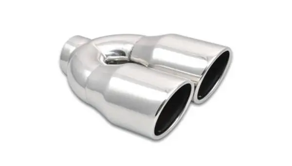 Vibrant 2.5in ID Dual 3.5in OD Round SS Exhaust Tip (Single Wall Angle Cut) thumbnail 2