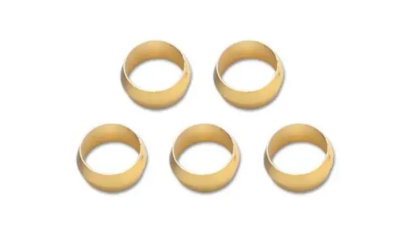 Vibrant Brass Olive Inserts 5/16in - Pack of 5 image 3