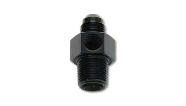 Vibrant -6AN Male to 1/4in NPT Male Union Adapter Fitting w/ 1/8in NPT Port image 2