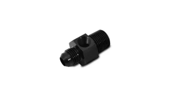 Vibrant -8AN Male to 1/4in NPT Male Union Adapter Fitting w/ 1/8in NPT Port image 3
