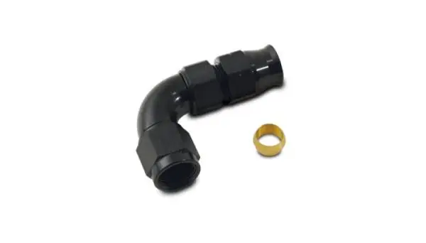 Vibrant 3/8In Tube to -6AN Female 90 Degree Union Adapter Fitting w/ Olive Inserts image 2