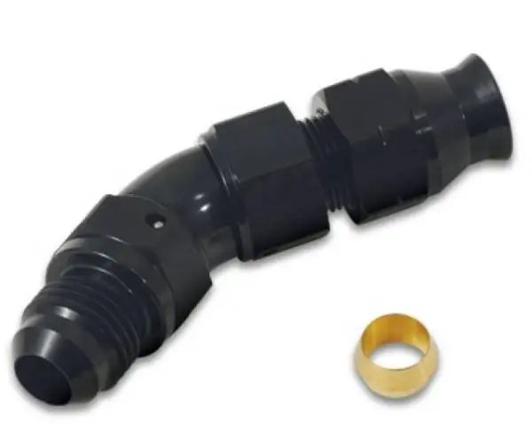 Vibrant 45 Degree 3/8in Tube to Male -6AN Flare Adapter w/ Olive Inserts image 3