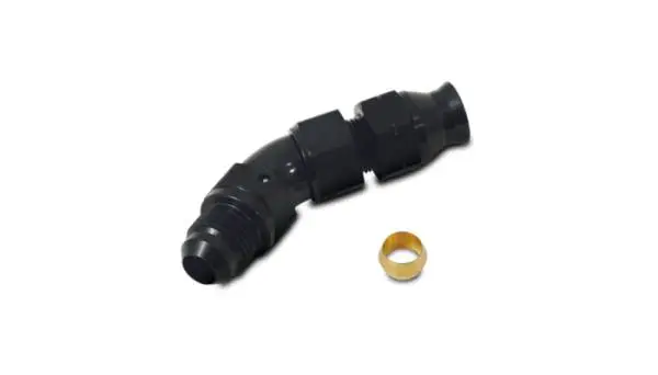 Vibrant 45 Degree 1/2in Tube to Male -8AN Flare Adapter w/ Olive Inserts image 2