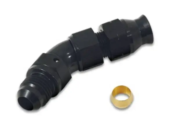 Vibrant 45 Degree 1/2in Tube to Male -8AN Flare Adapter w/ Olive Inserts image 3