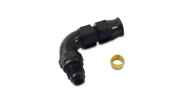 Vibrant 90 Degree 5/16in Tube to Male -6AN Flare Adapter w/ Olive Inserts image 2