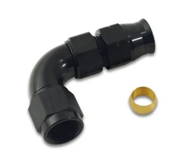 Vibrant 90 Degree 3/8in Tube to Male -6AN Flare Adapter w/ Olive Inserts image 3