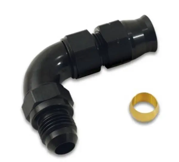 Vibrant 90 Degree 1/2in Tube to Male -8AN Flare Adapter w/ Olive Inserts image 3