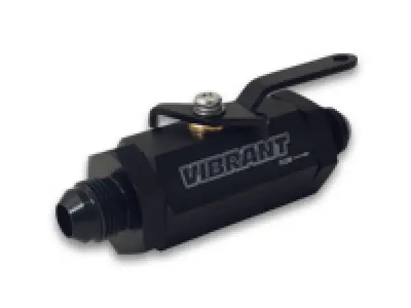 Vibrant -4AN to -4AN Male Shut Off Valve - Black image 3