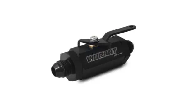 Vibrant -8AN to -8AN Male Shut Off Valve - Black image 2