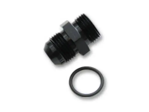 Vibrant -3AN Male Flare to -3 ORB Male Straight Adapter w/O-Ring - Anodized Black image 3