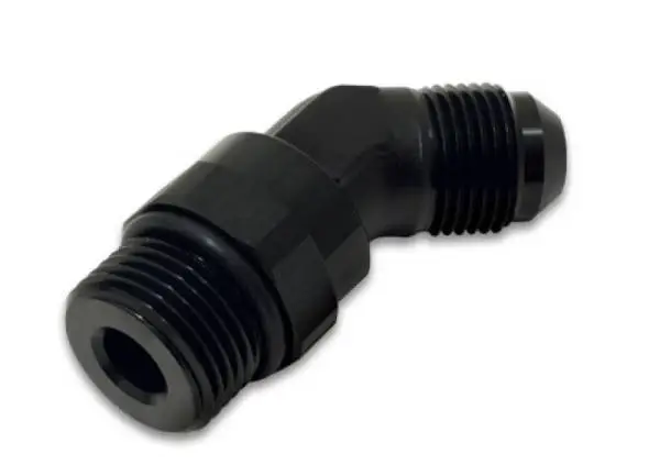 Vibrant -8AN Male to Male -8AN Straight Cut 45 Degree Adapter Fitting - Anodized Black image 3