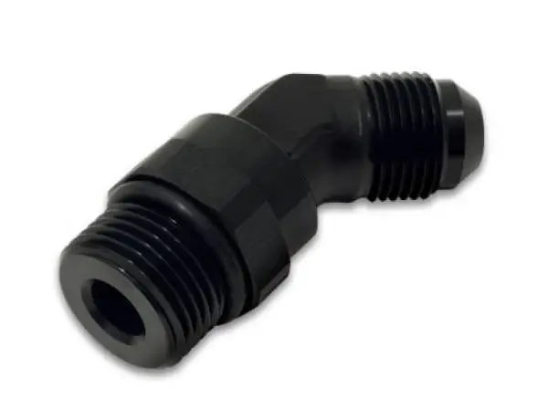 Vibrant -8AN Male to Male -10AN Straight Cut 45 Degree Adapter Fitting - Anodized Black image 3