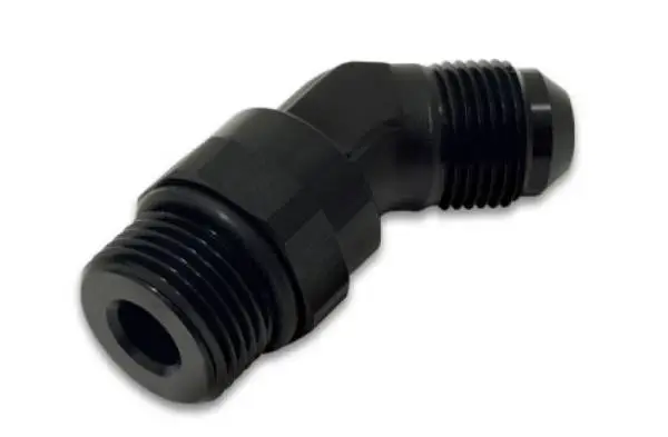 Vibrant -10AN Male to Male -8AN Straight Cut 45 Degree Adapter Fitting - Anodized Black image 3