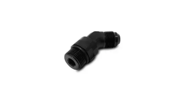 Vibrant -10AN Male to Male -10AN Straight Cut 45 Degree Adapter Fitting - Anodized Black image 2