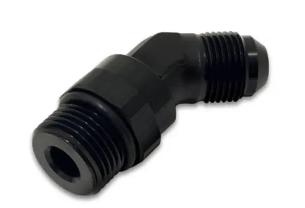 Vibrant -10AN Male to Male -10AN Straight Cut 45 Degree Adapter Fitting - Anodized Black image 3