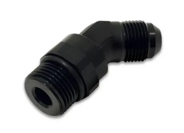 Vibrant -12AN Male to Male -12AN Straight Cut 45 Degree Adapter Fitting - Anodized Black image 3