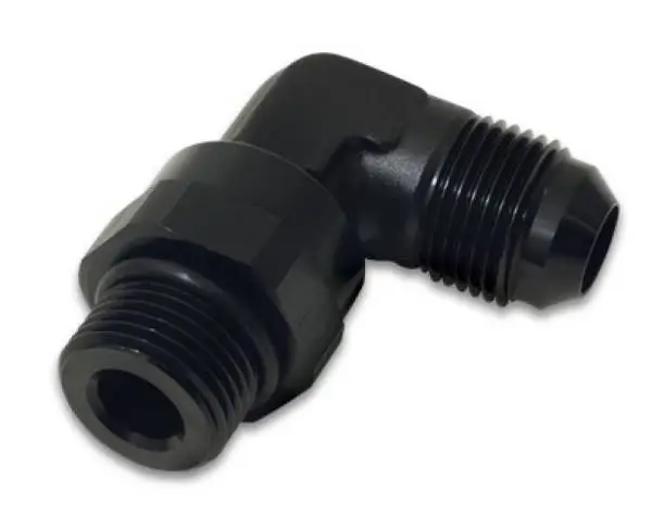 Vibrant -10AN Male Flare to Male -8 ORB Swivel 90 Degree Adapter - Anodized Black image 3