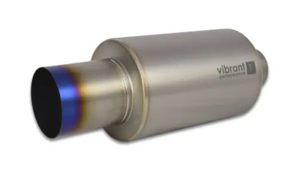 Vibrant Titanium Muffler w/Straight Cut Burnt Tip 2.5in. Inlet / 2.5in. Outlet thumbnail 2