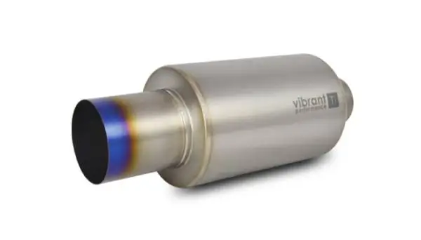 Vibrant Titanium Muffler w/Straight Cut Burnt Tip 2.5in. Inlet / 2.5in. Outlet thumbnail 3