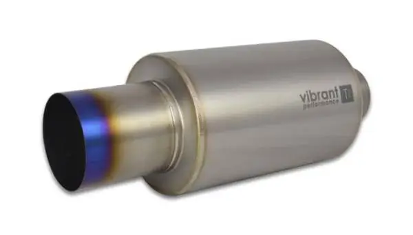 Vibrant Titanium Muffler w/Straight Cut Burnt Tip 2.5in. Inlet / 2.5in. Outlet thumbnail 4
