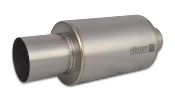 Vibrant Titanium Muffler w/Straight Cut Natural Tip 2.5in. Inlet / 2.5in. Outlet thumbnail 2