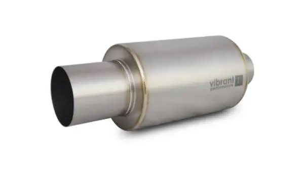Vibrant Titanium Muffler w/Straight Cut Natural Tip 2.5in. Inlet / 2.5in. Outlet thumbnail 3
