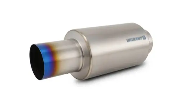Vibrant Titanium Muffler w/Straight Cut Burnt Tip 4in Inlet / 4in Outlet thumbnail 2
