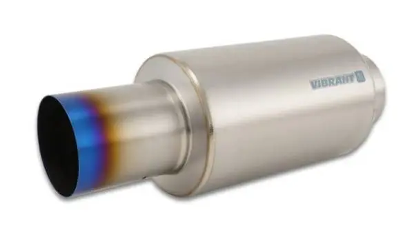 Vibrant Titanium Muffler w/Straight Cut Burnt Tip 4in Inlet / 4in Outlet thumbnail 3