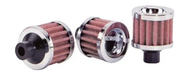Vibrant Crankcase Breather Filter w/ Chrome Cap 2 1/8in 55mm Cone ODx2 5/8in 68mm Tallx3/8in 9mm ID image 5